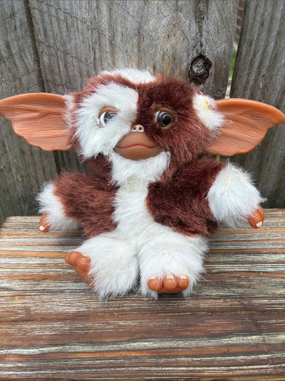 Vintage Gizmo Mogwai Plush-Style Figure in Brown & White